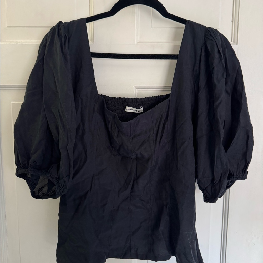 Abercrombie & Fitch Black Puff Sleeve Blouse